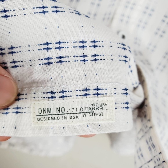 INC Style Oatmeal Faux Leather Trim Button-up Top - Picture 5 of 12